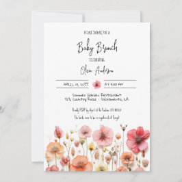 Invitación Baby Brunch Shower Flores salvajes