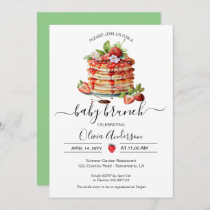 Invitación Baby Brunch Shower pancake green