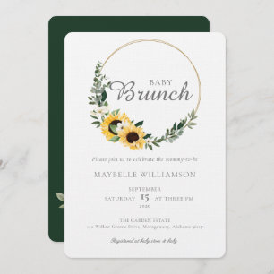 Invitación Baby Brunch Watercolor Sunflower Baby Shower