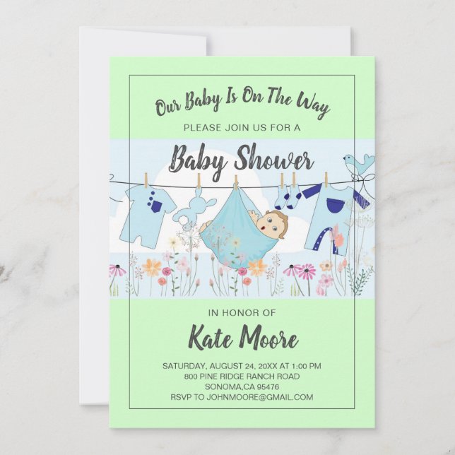 Invitación Baby Bundle Baby Shower (Anverso)