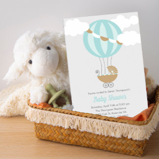 Invitación Baby Carrie Balloon Boy Baby Shower