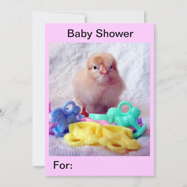 Invitación Baby Chick, Baby Shower (Anverso)