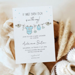 Invitación Baby Clothes Boy Baby Shower