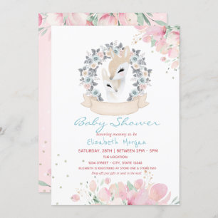 Invitación Baby Deer Floral Drive Por Baby Shower