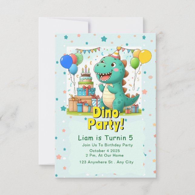 Invitación Baby Dino invitation Card! (Anverso)