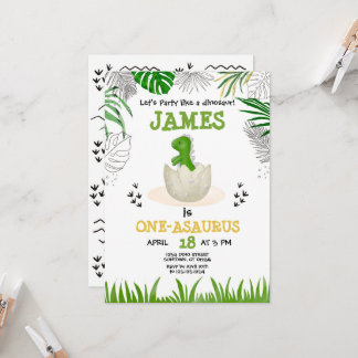 Invitación Baby Dinosaur Cualquiera Age Birday
