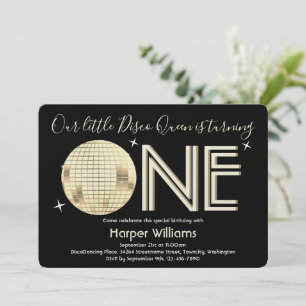 Invitación Baby Disco Temático Primer Cumpleaños