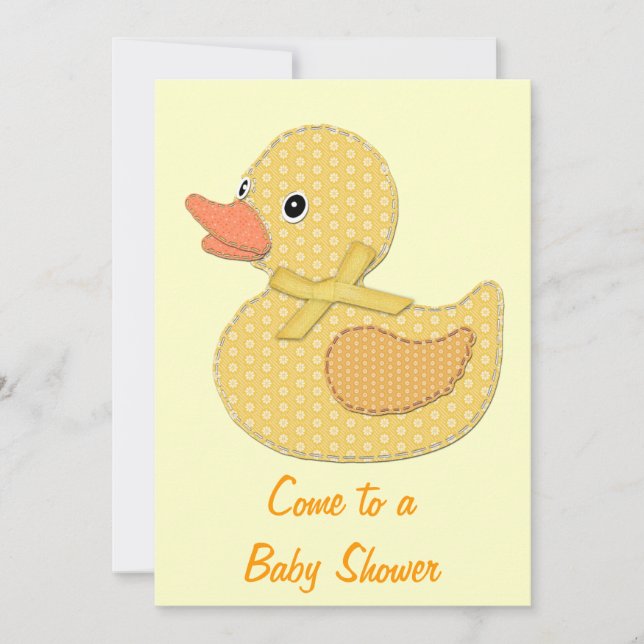 Invitación Baby Duck Apyellow, ven a una ducha bebé (Anverso)