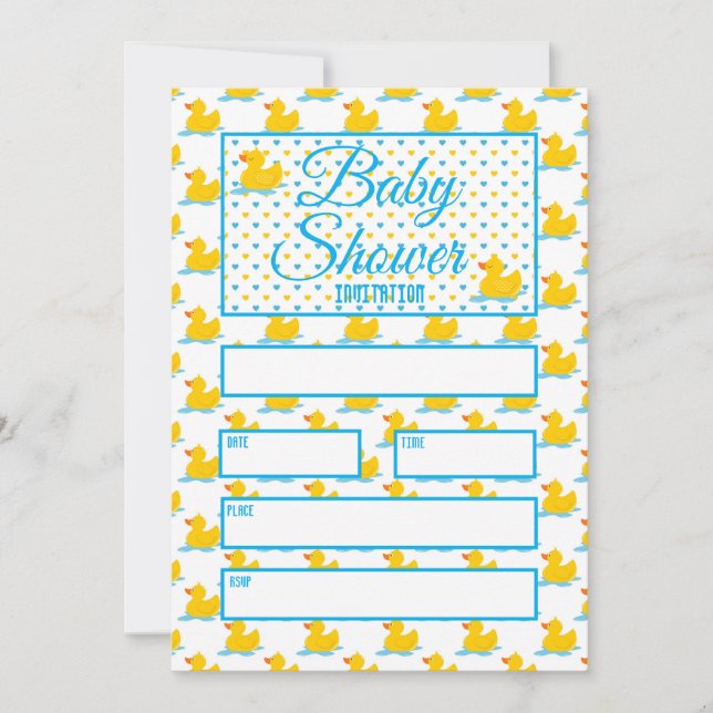 Invitación Baby Duck Baby Shower (Anverso)