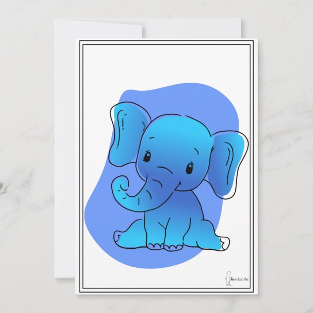 Invitación Baby Elefant Karte (Anverso)