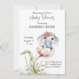 Invitación Baby Elephant Baby Shower