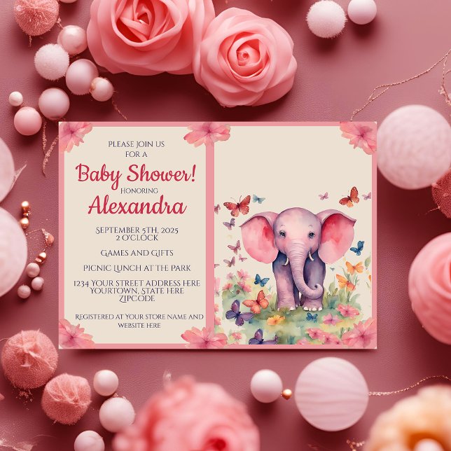 Invitación Baby Elephant Baby Shower (Subido por el creador)
