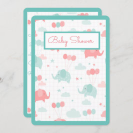 Invitación Baby Elephant Baby Shower