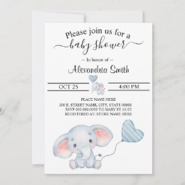 Invitación Baby Elephant Baby Shower