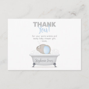 Invitación Baby Elephant Bubble Bath Boy Baby Shower