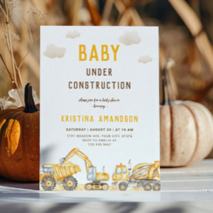 Invitación Baby en Construcción Fiesta de Bebé
