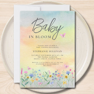 Invitación Baby en Flor Baby Shower de Flores Silvestres