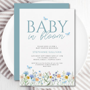 Invitación Baby en Flor Baby Shower Niño