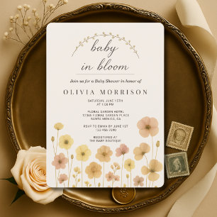 Invitación Baby En Flor Boho Fiesta De Bebé Floral