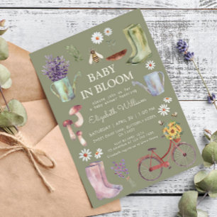 Invitación Baby en flor Garden Baby Shower