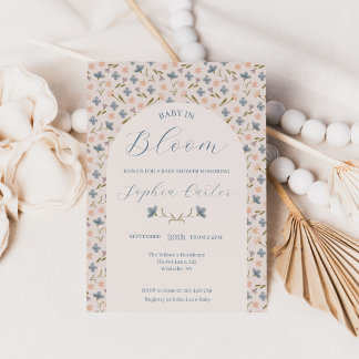 Invitación Baby en flor Jardín de flores silvestres Baby Show
