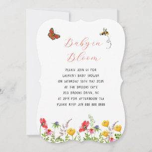 Invitación Baby en flor jardín floral Baby Shower