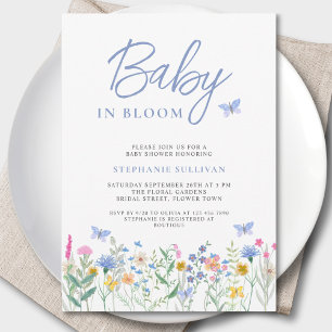 Invitación Baby en flor, Shower de bebé niño