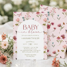 Baby en Flor Silvestre Rosa Baby Shower