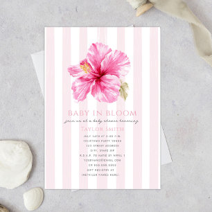 Invitación Baby en Flor Tropical Hibisco Raya Baby Shower