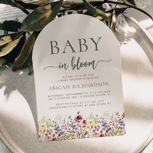 Invitación Baby en Floración Arco Beige de Flor Silvestre Bab