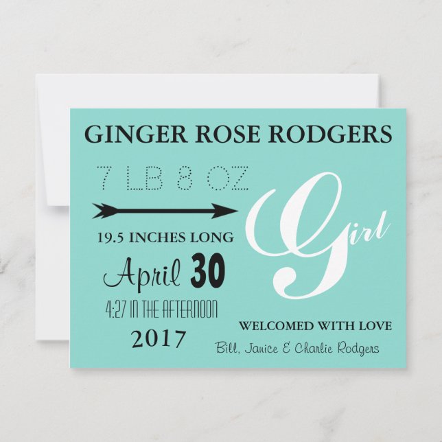 Invitación BABY es un nacimiento Chica (Reverso)