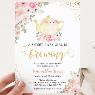 Invitación Baby está preparando una fiesta de té para la duch