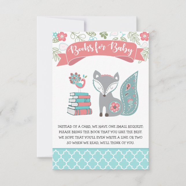 Invitación Baby Fox Books para la solicitud de libros para be (Anverso)