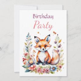 Invitación Baby Fox en la fiesta de cumpleaños del Chica de l