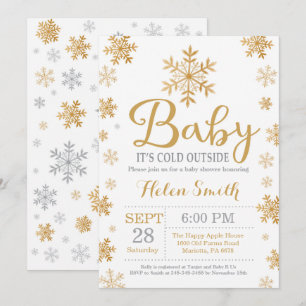 Invitación Baby Fuera Hace Frío Fiesta de Bebé de Invierno