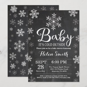 Invitación Baby Fuera Hace Frío Fiesta de Bebé de Invierno