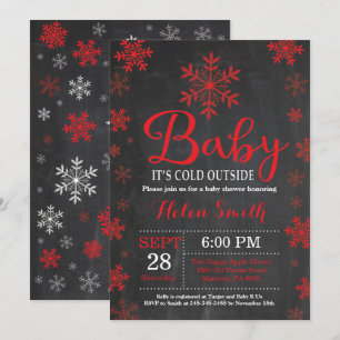 Invitación Baby Fuera Hace Frío Fiesta de Shower de Invierno