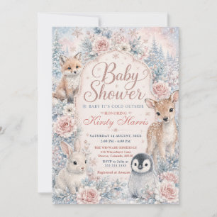 Invitación Baby Fuera Hace Frío Fiesta Prenatal de Invierno p