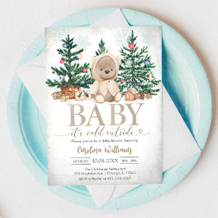Invitación Baby fuera hace frío Oso de invierno Baby Shower