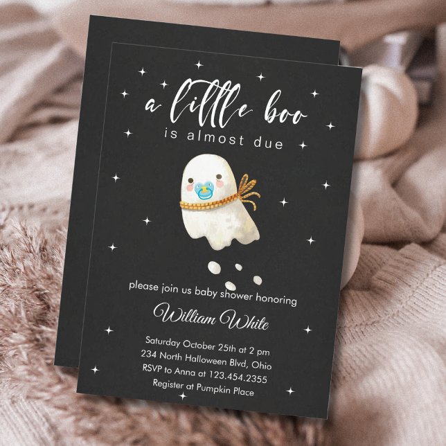 Invitación Baby Ghost Baby Shower Little Boo (Baby Ghost Baby Shower Little Boo Invitation)