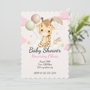 INVITACIÓN BABY GIRAFFE BABY SHOWER INVITATION