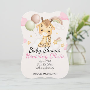 INVITACIÓN BABY GIRAFFE BABY SHOWER INVITATION