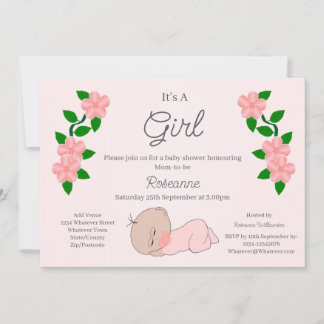 Invitación Baby Girl Baby Shower