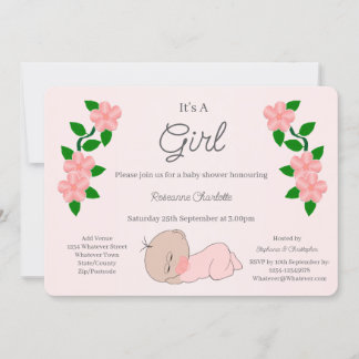 Invitación Baby Girl Baby Shower