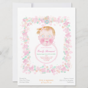 Invitación Baby girl,Baby Shower Invitation 6.5" x 8.7