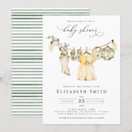 Invitación Baby Girl Boho Greenery Rustic Baby Shower