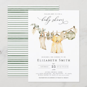 Invitación Baby Girl Boho Greenery Rustic Baby Shower