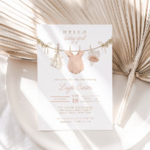 Baby Girl Clothesline Rubor Pink Boho Baby Shower