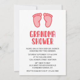 Invitación Baby Girl Feed First Time Grandma Baby Shower