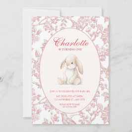 Invitación Baby Girl First Birthday Party Invitation 